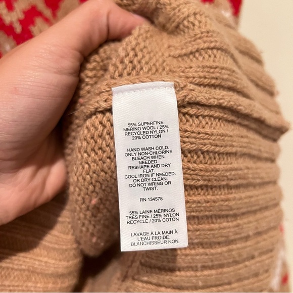 Vineyard Vines Wool Blend Knit Argyle Relaxed Holiday Winter Turtleneck Sweater - Picture 5 of 6